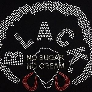 Black no sugar no cream afro bling t-shirts